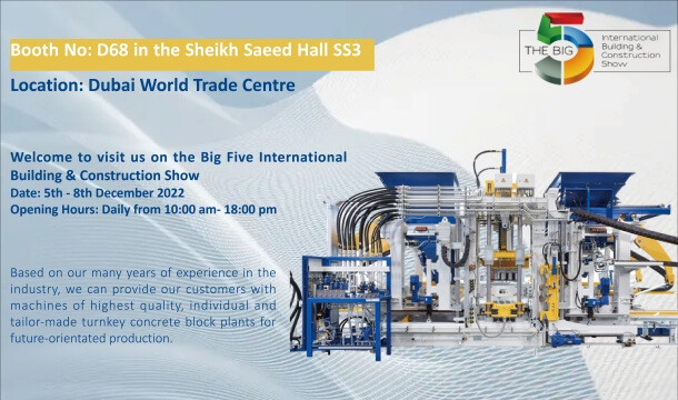 Sugeng rawuh ing QGM-ZENITH Block Machine ing BIG 5 Show UAE