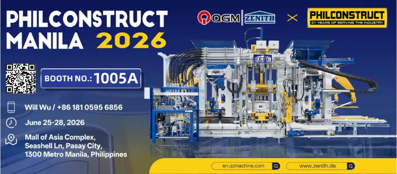 Quangong Machinery Co., Ltd. bakal mamerake ing Pameran Konstruksi Filipina kanggo njelajah kesempatan anyar ing pasar bahan bangunan Asia Tenggara.
