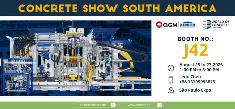 Quangong Machinery disetel kanggo pertunjukan ing Concrete Show ing São Paulo, Brazil-gabung karo kita kanggo acara industri utama Amérika Kidul iki.
